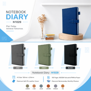 A5 corporate diary with flap lock